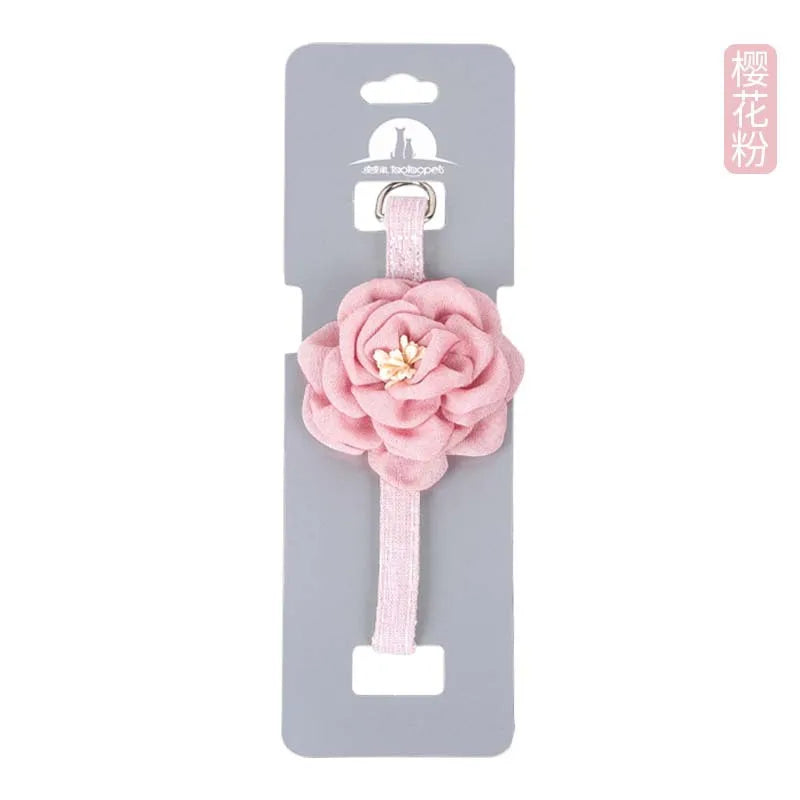 Cat Collar Adjustable Bow Tie Cat Flower Collar Safety Button Tie Necklace Puppy and Cat Gift Pet Accessories Puppy Collar
