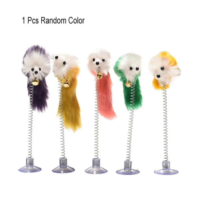 Cartoon Pet Cat Toy Stick Feather Rod Mouse Toy with Mini Bell Cat Catcher Teaser Interactive Cat Toy Kitten игрушки для кошек