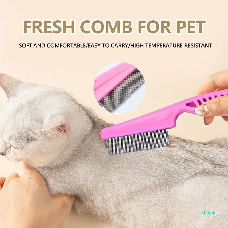 Pet Hair Shedding Comb Stainless Steel Flea Comb for Cat Dog Pet Comfort Flea Hair Grooming Comb Dog Cat Fur Removal Brush