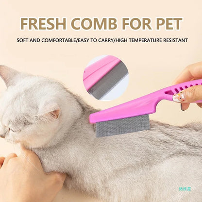 Pet Hair Shedding Comb Stainless Steel Flea Comb for Cat Dog Pet Comfort Flea Hair Grooming Comb Dog Cat Fur Removal Brush
