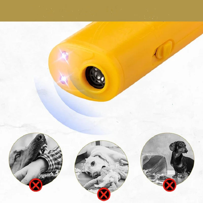 3 in 1 et Dog Repeller Anti Barking Device Ultrasonic Dog Repeller Stop Bark Control Training Supplies With LED Flashlight