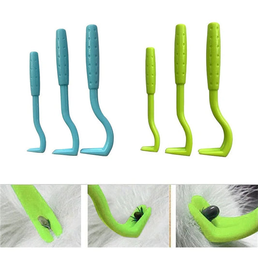 3-Piece Flea & Tick Remover Tool Set for Pets – Hooks, Tweezers, and Extractor for Cats and Dogs