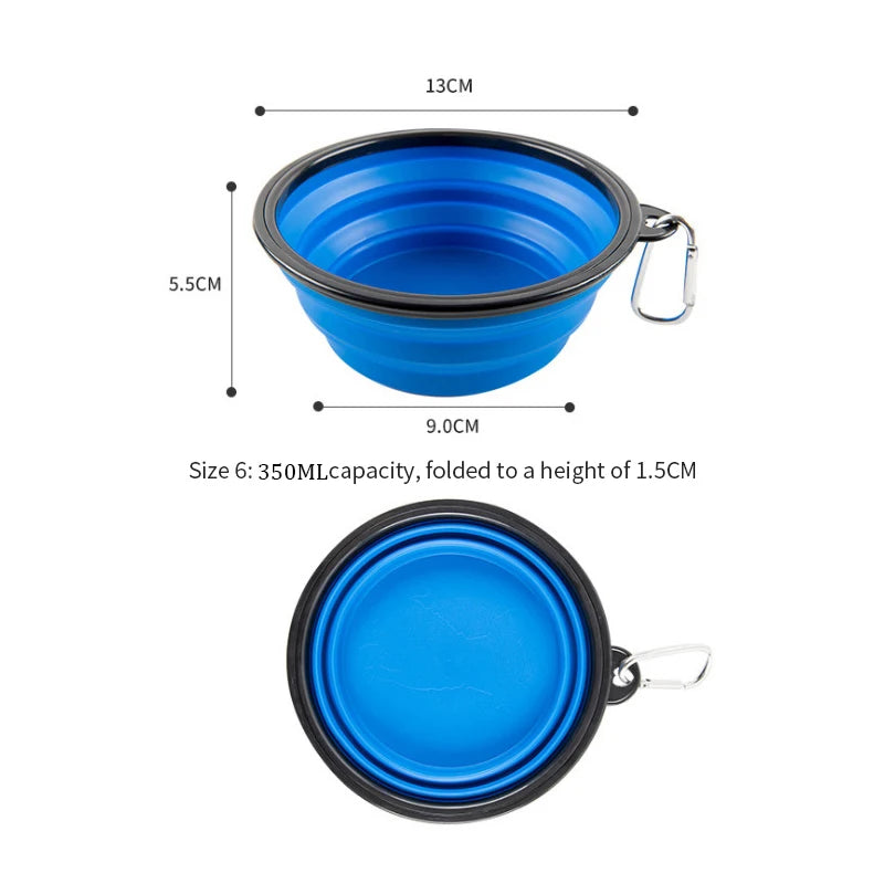 350ML Foldable Silicone Pet Bowl Portable Puppy Food Container Collapsible Feeder for Outdoor Camping Dog Accessories