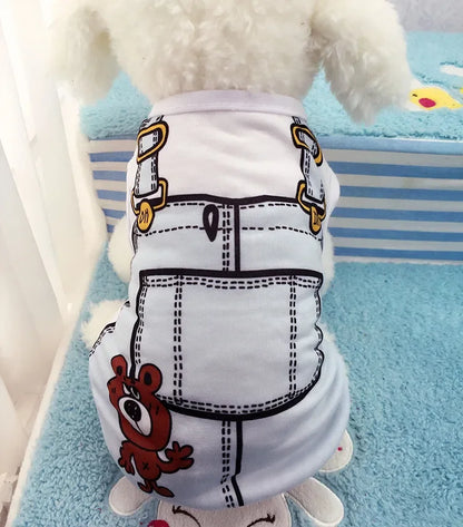 Pet Dog Clothes Clothing Cartoon  Puppy Dogs Soft Vests Summer Shirt Casual T-Shirt for Small Pet Supplies vest for dogs