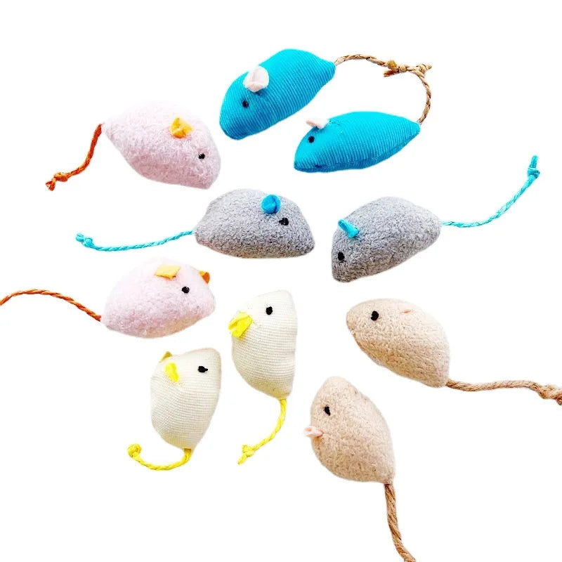 Pet Toy Catnip Mice Cats Toys Fun Plush Mouse Cat Toy For Kitten Colorful Cute Plush Interactive False Mouse Pet Cat Accessories