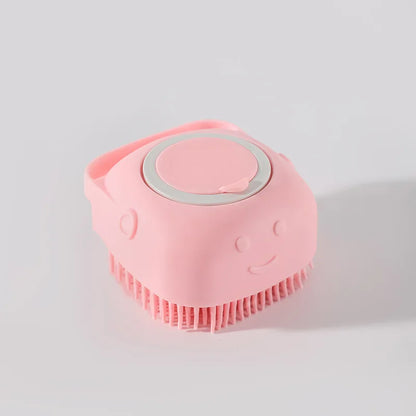 Pet Dog Shampoo Brush 2.7oz 80ml Cat Massage Comb Grooming Scrubber for Bathing Short Hair Soft Silicone Rubber