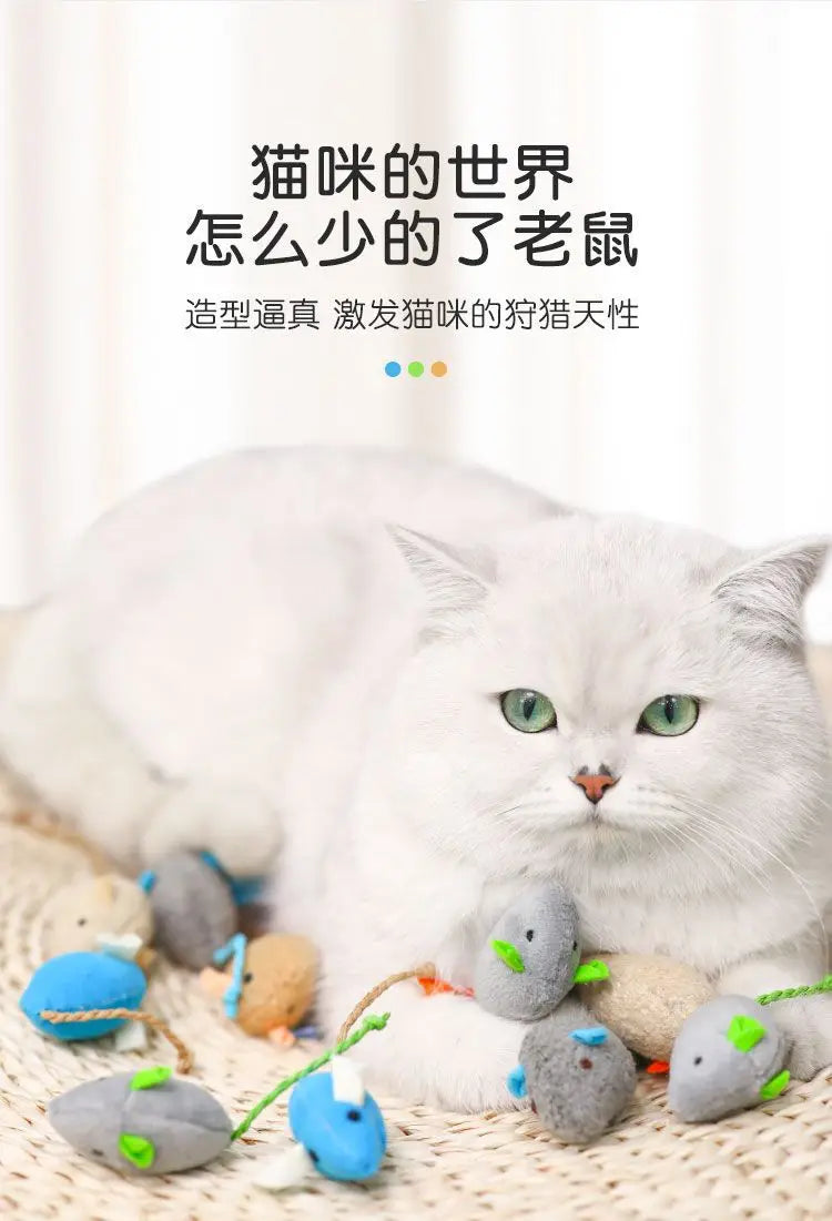 Pet Toy Catnip Mice Cats Toys Fun Plush Mouse Cat Toy For Kitten Colorful Cute Plush Interactive False Mouse Pet Cat Accessories