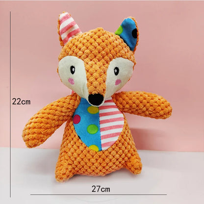 Pet Plush Toy Cat Dog Puzzle Toy Cute Animals Bite Resistant Interactive Squeaky Pet Dog Teeth Cleaning Chew Toy Pet Supplies