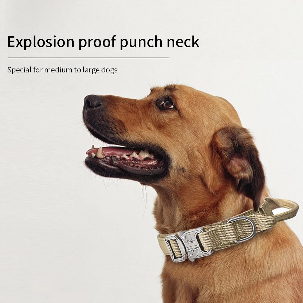 Durable Military Tactical Dog Collar German Shepard Medium Large Dog Collars For Walking Training Dog Collar Control Handle