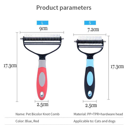 Professional Pet Deshedding Brush 2 Sided Dematting Dog Comb Cat Brush Rake Puppy Grooming Tools Undercoat Shedding Flying Hair