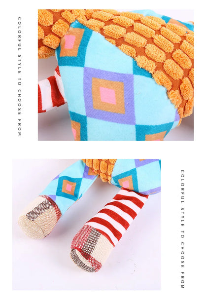 Pet Plush Toy Cat Dog Puzzle Toy Cute Animals Bite Resistant Interactive Squeaky Pet Dog Teeth Cleaning Chew Toy Pet Supplies