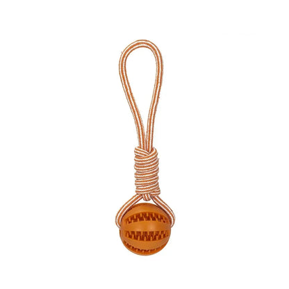 Pet Treat Balls with Rope Interactive Dog Rubber Leaking Balls Toy for Small Large Dogs Chewing Bite Resistant Toys Pet Supplies