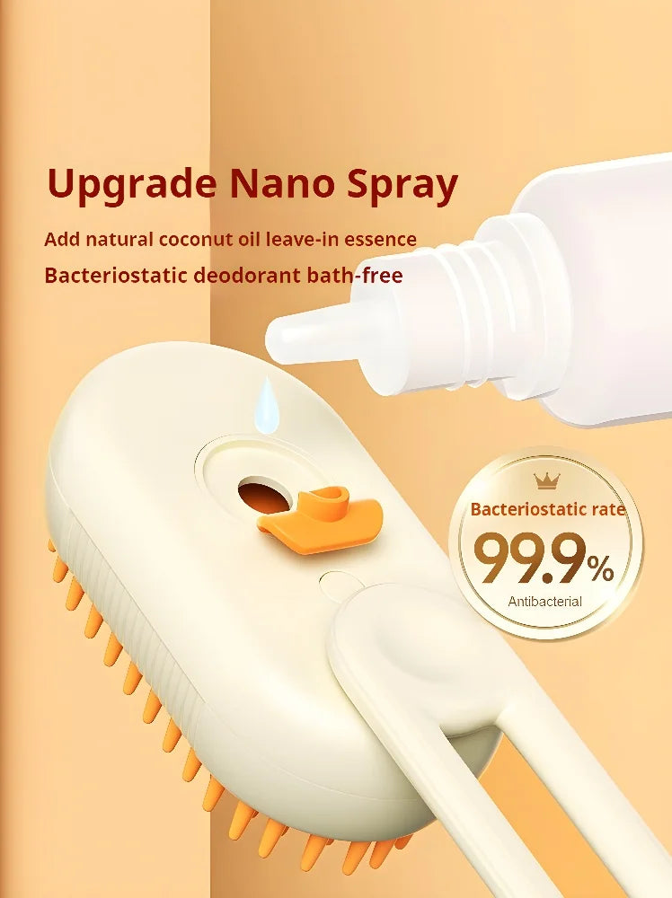 3 in 1 Pet Cat Dog Steamy Spray Cleaning Brush Electric Anti-splashing Hair Removal Massage Brush Pet Grooming Hair Removal Comb