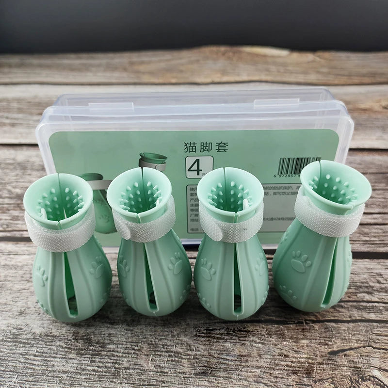Cat Claw Protector Bath Anti-Scratch Cat Shoes For Cat Adjustable Pet Bath Wash Boots Cat Paw Nail Cover Pet Grooming Supplies