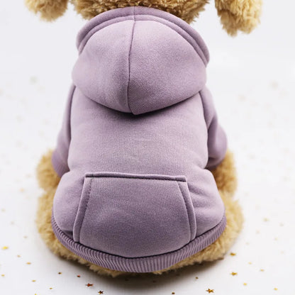 Puppy Pet Hooded Sweatshirt Autumn Winter Two-legged Pocket Cat Dog Clothes Soft Warm Dog Clothing