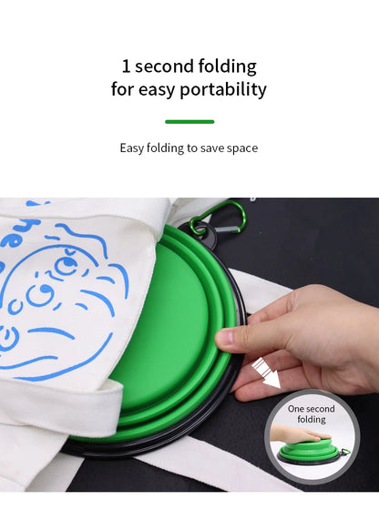 350ML Foldable Silicone Pet Bowl Portable Puppy Food Container Collapsible Feeder for Outdoor Camping Dog Accessories