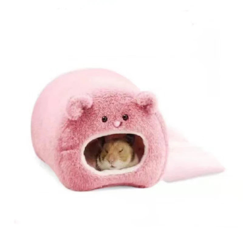 Hamster Soft Warm Bed Rat Hammock Pig Squirrel Winter Pet Toy Hamster Cage House Hanging Nest+Mat House Bed Animal Mice Rat Nest