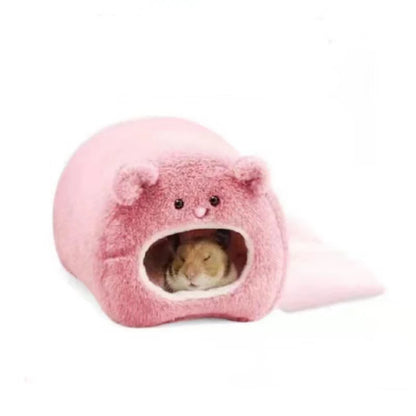 Hamster Soft Warm Bed Rat Hammock Pig Squirrel Winter Pet Toy Hamster Cage House Hanging Nest+Mat House Bed Animal Mice Rat Nest