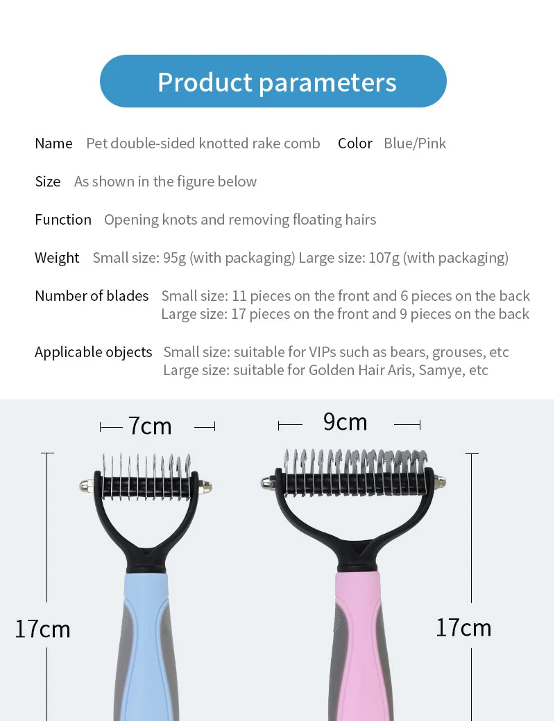 Professional Pet Deshedding Brush Dog Hair Remover Pet Fur Knot Cutter Puppy Cat Comb Brushes Dogs Grooming Shedding Supplies