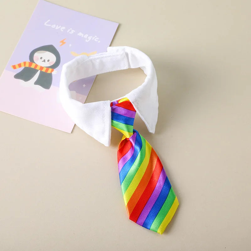 Fashion Dog Cat Grooming Cat Striped Bow Tie Animal Striped Bow Tie Collar Pet Adjustable Christmas Cat Collar Pet Collar