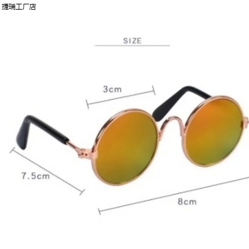 Lovely Vintage Round Cat Sunglasses Reflection Eye wear glasses For Small Dog Cat Pet Photos Pet Products Props Accessories