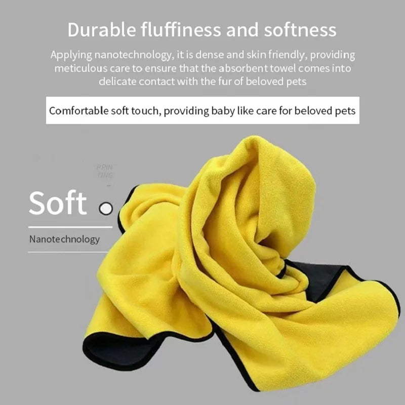 Quick Drying Dog And Cat Towels Soft Fiber Towels Absorbent Bath Towel Pet Bathrobe Convenient Cleaning Towel Pet Supplies
