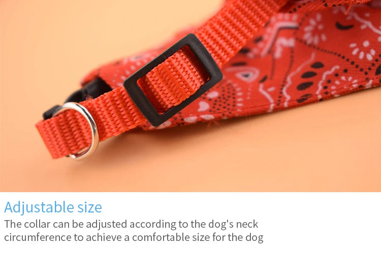 Pet Dog Neck Scarf Puppy Cat Dog Collar Bandana Collar Scarf with Leather Collar Accessories Adjustable Pet Puppy Cat Scarf