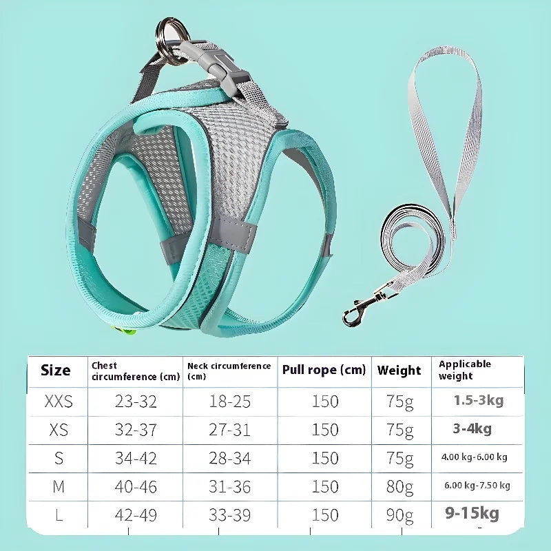 Adjustable Pet Harness Leash Set for Small Pets