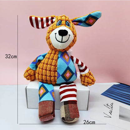 Pet Plush Toy Cat Dog Puzzle Toy Cute Animals Bite Resistant Interactive Squeaky Pet Dog Teeth Cleaning Chew Toy Pet Supplies