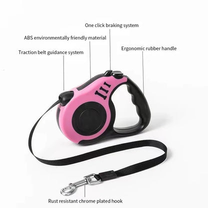3 Meters 5 Meters Retractable Dog Leash Pet Leash Traction Rope Belt Automatic Flexible Leash For Small Medium Large Dog Product