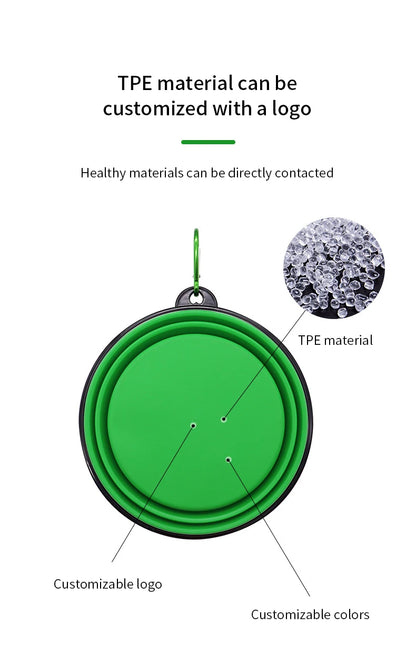 350ML Foldable Silicone Pet Bowl Portable Puppy Food Container Collapsible Feeder for Outdoor Camping Dog Accessories