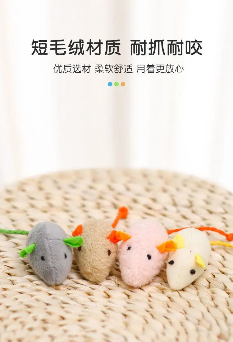 Pet Toy Catnip Mice Cats Toys Fun Plush Mouse Cat Toy For Kitten Colorful Cute Plush Interactive False Mouse Pet Cat Accessories