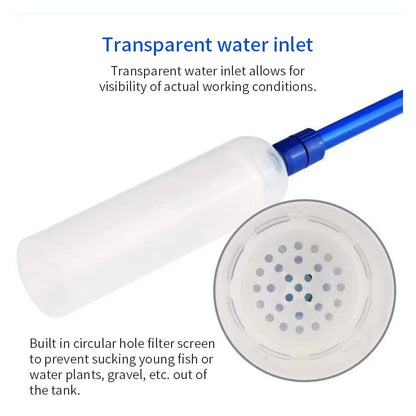 Aquarium Siphon Fish Tank Syphon Vacuum Cleaner Pump Semi-automatic Water Change Changer Gravel Water Filter Accessories