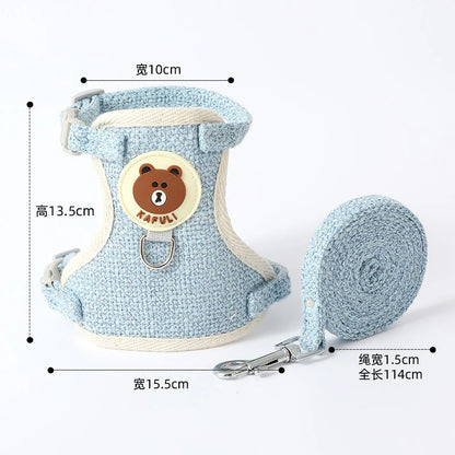 Newest Cute Rabbit Harness and Leash Set Bunny Pet Accessories Vest Harnesses Rabbit Leashes for Outdoor Walking Pets Supplies
