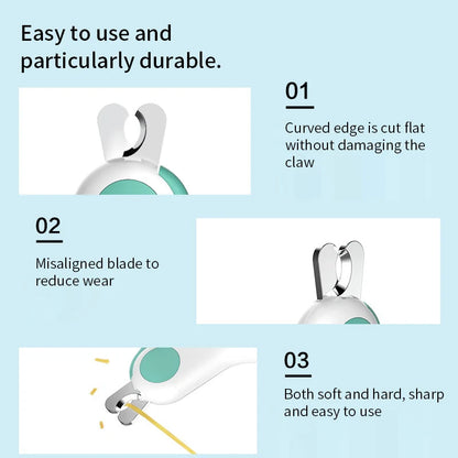 Professional Pet Nail Clipper LED Light Pet Nail Clipper Claw Grooming Scissors for Small Dogs Cats Scissors Dog Accessories