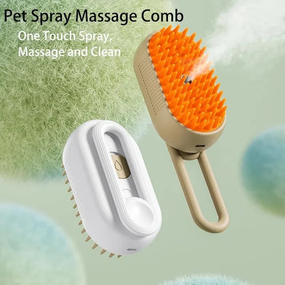 Rechargeable Steam Grooming Brush Steamy To Remove Loose Hair 3 in1 Electric Self Cleaning Spray Dog Brush Massage Pet Combs