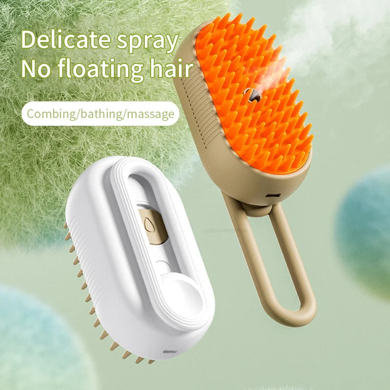 Pet Steam Brush Cat Dog Cleaning Steamy Spray Massage Beauty Comb 3 In 1 Hair Removal Grooming Supplies Pets Accessories