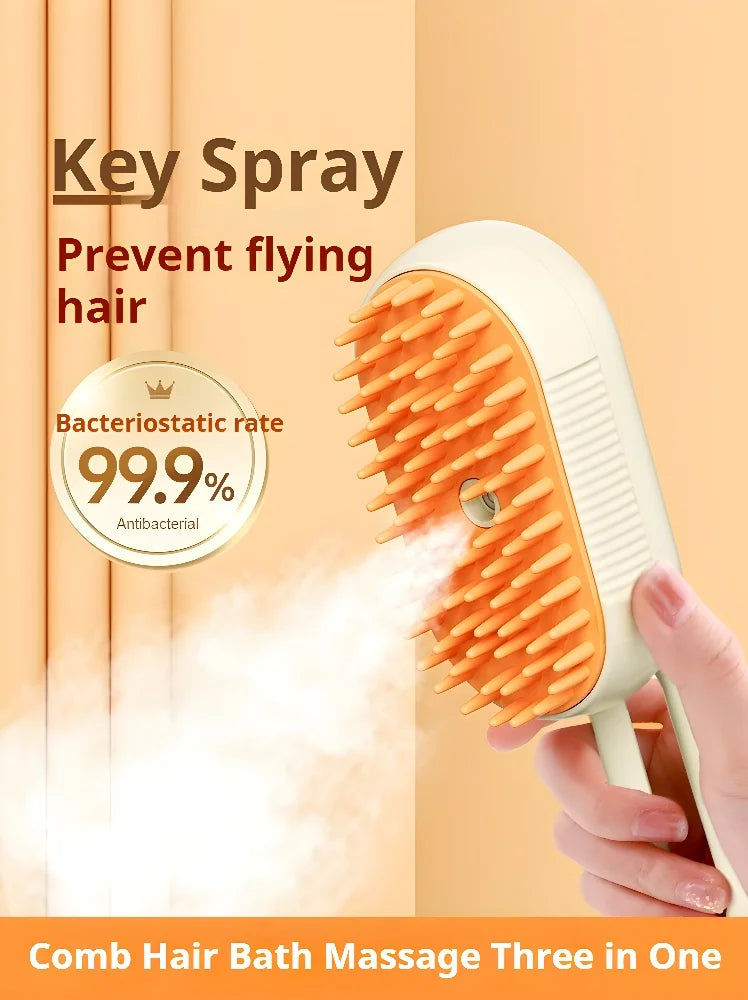 3 in 1 Pet Cat Dog Steamy Spray Cleaning Brush Electric Anti-splashing Hair Removal Massage Brush Pet Grooming Hair Removal Comb
