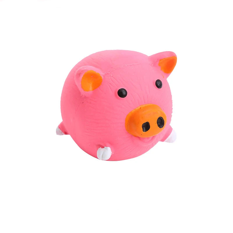 Pet Dog Vocal Toy  Durable Dog Chew Toys Pigs Cows Chickens Tough Squeaky Dog Grinding Teeth Toys Pet Latex To Clean Teeth Toys