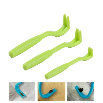 3-Piece Flea & Tick Remover Tool Set for Pets – Hooks, Tweezers, and Extractor for Cats and Dogs