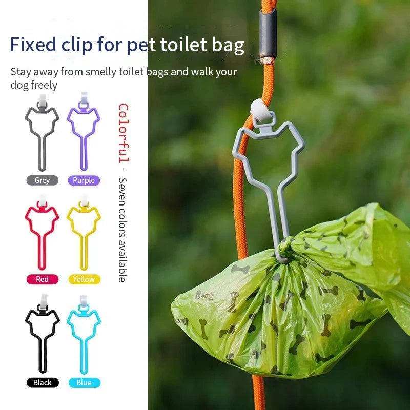 Dog Poop Bags Hands-free Clip Traction Rope Toilet Bag Dispenser Dog Poop Bag Dispenser Holder Cleaning Supplies Cat Supplies