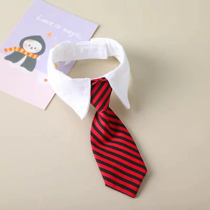 Fashion Dog Cat Grooming Cat Striped Bow Tie Animal Striped Bow Tie Collar Pet Adjustable Christmas Cat Collar Pet Collar