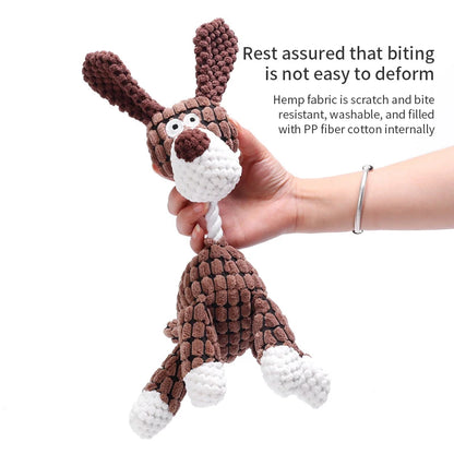 Fun Pet Toy Donkey Shape Corduroy Chew Toy For Dogs Puppy Squeaker Squeaky Plush Bone Molar Dog Toy Pet Training Dog Accessories