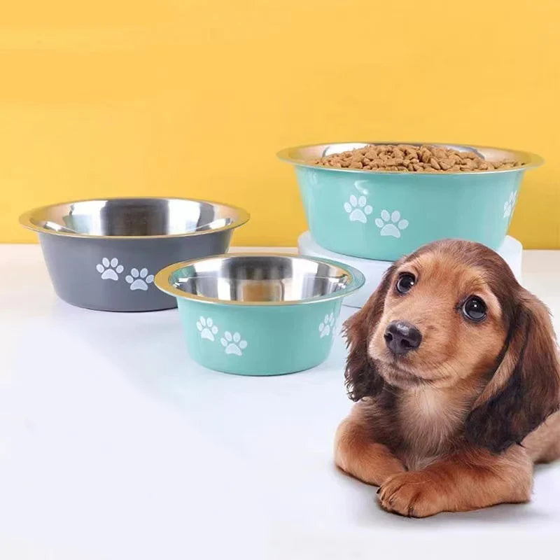 Non-slip Dog Bowls For Small Medium Large Dog Feeder Bowls And Drinkers Stainless Steel Pet Feeders Pets Dogs Accessories