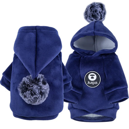 Pet Dog Cat  Clothes Fleece Hooded Hairball Coat Jacket Winter Kitty Small Medium Dogs Cats Cool Pajamas Chihuahua