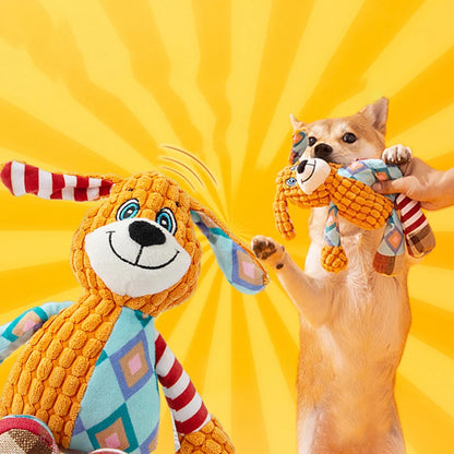 Pet Plush Toy Cat Dog Puzzle Toy Cute Animals Bite Resistant Interactive Squeaky Pet Dog Teeth Cleaning Chew Toy Pet Supplies