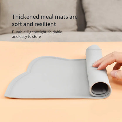 Waterproof Pet Mat For Dog Cat Solid Color Silicone Pet Food Feeding Pad Pet Bowl Drinking Mat Portable Dog Feeding Mat Placemat