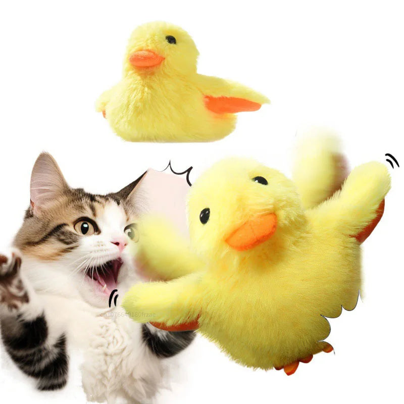 Flapping Duck Cat Toys Interactive Electric Bird Toys Washable Cat Plush Toy With Catnip Vibration Sensor Cats Game Toy Kitten