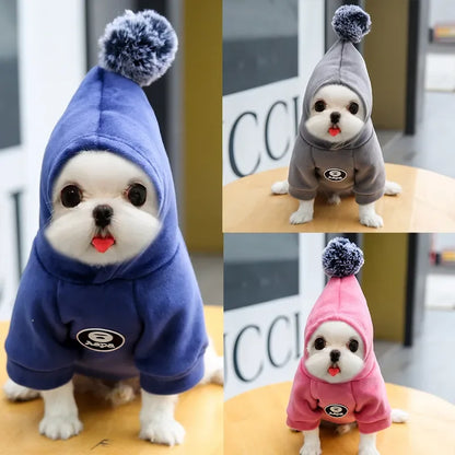 Pet Dog Cat  Clothes Fleece Hooded Hairball Coat Jacket Winter Kitty Small Medium Dogs Cats Cool Pajamas Chihuahua