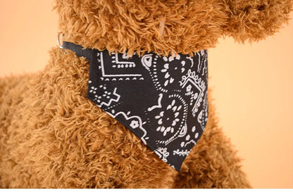 Pet Dog Neck Scarf Puppy Cat Dog Collar Bandana Collar Scarf with Leather Collar Accessories Adjustable Pet Puppy Cat Scarf